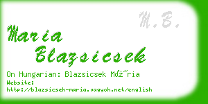 maria blazsicsek business card